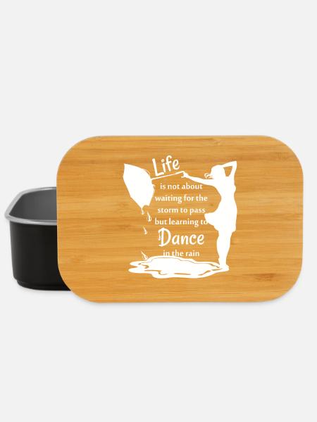 Lebensweisheit mit tanzender Silhouette - Lunch Box - Schwarz