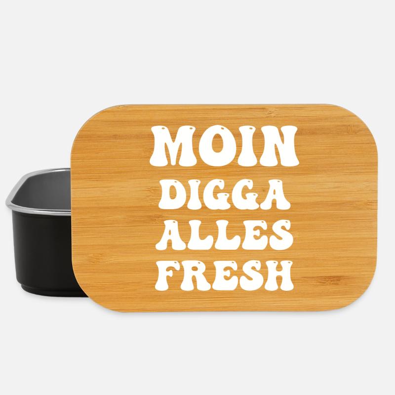 moin digga alles fresh - Lunch Box - Schwarz