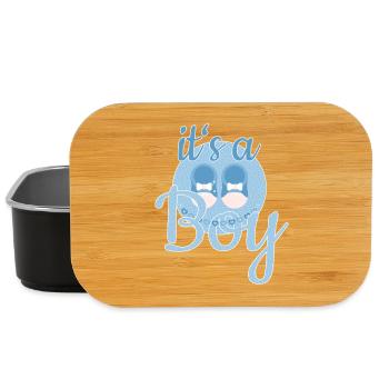 Cadeau Bébé Garçon - Boîte à goûter - noir - Devant