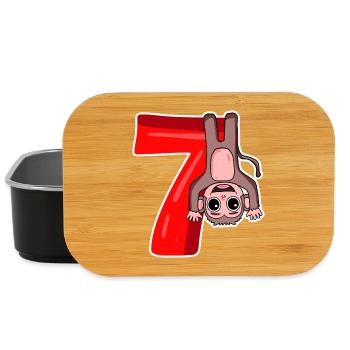 7 years old - 7 birthday with animal motif - Lunch Box - black - Front