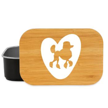 Coeur Caniche Vecteur Chien Amour Chien Fan de la Saint-Valentin - Boîte à goûter - noir - Devant