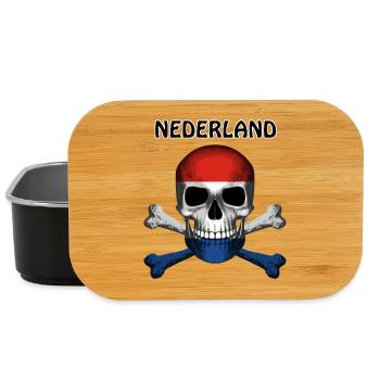 Skull Jolly Roger Pirate Flag Nederland R6Z - Lunch Box - black - Front