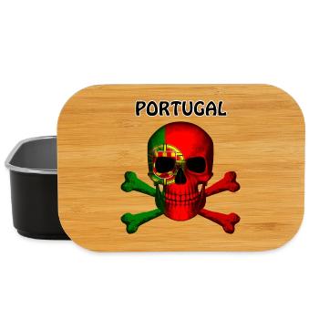 Skull Jolly Roger Pirate Flag Portugal R6Z - Lunch Box - black - Front