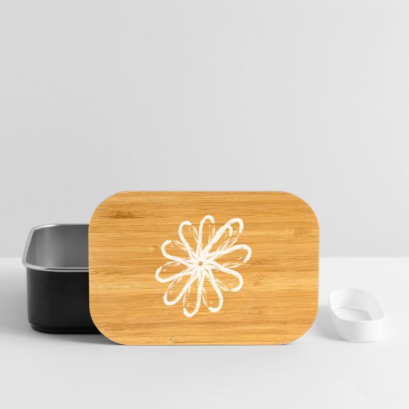 Pattern border effect flower white Lunch Box
