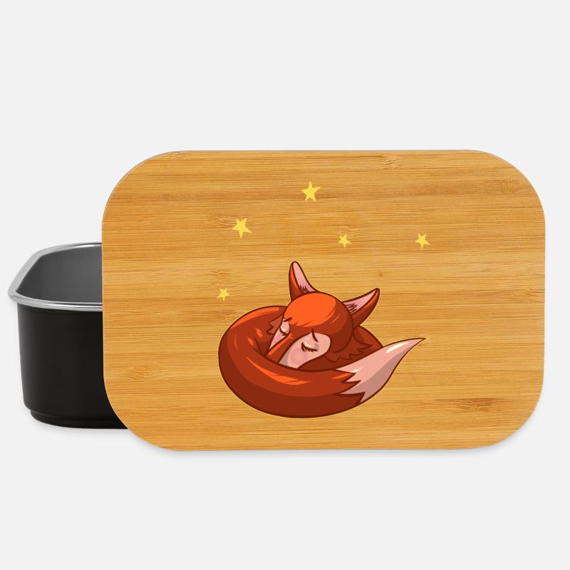 Schlafender Fuchs unter den Sternen - Lunch Box - Schwarz