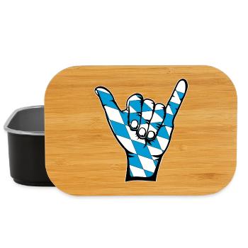 Bavaria Flag Surfing Icon - Lunch Box - black - Front