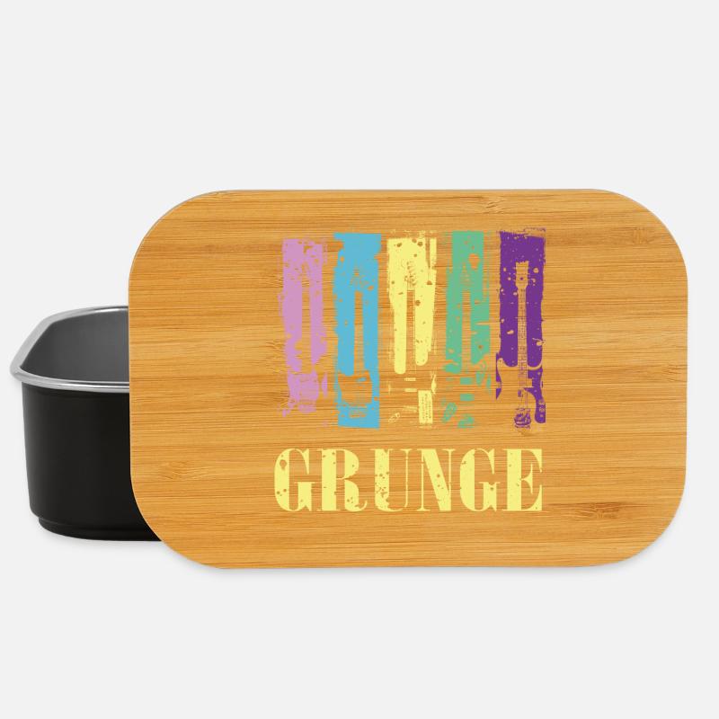 Grunge Guitare Couleur Pop Rock Style Vintage - Boîte à goûter - noir