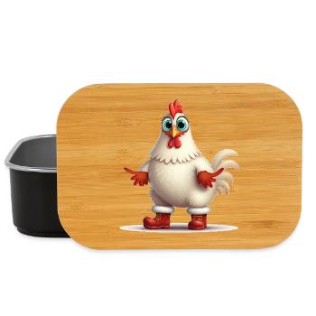 Feisty Hen With Boots - Lunch Box - black - Front