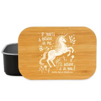 Alice au pays des merveilles Citation licorne - Croyez en vous - Boîte à goûter - noir - Devant