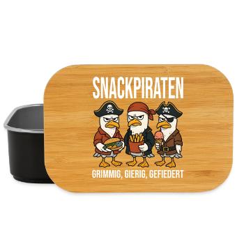 Snackpiraten Möwen Nordsee Ostsee Lustig - Lunch Box - Schwarz - Vorne