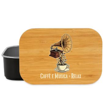 Caffè e Musica = Relax - Lunch Box - Schwarz - Vorne