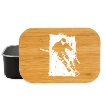 Skieur Sport d’hiver Grunge Design - Boîte à goûter - noir - Devant
