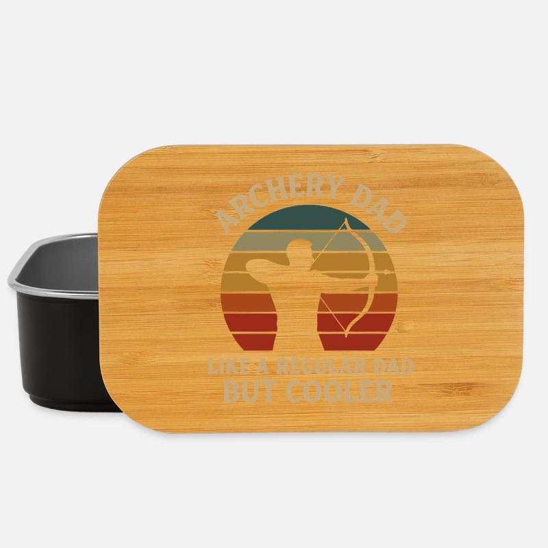 Archery Dad Retro Sunset Design - Lunch Box - black