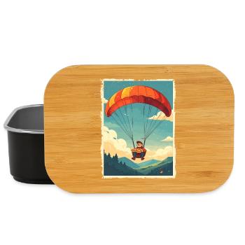Adventurous Pizza Flight Illustration - Lunch Box - black - Front