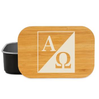 Symbole chrétien Alpha et Omega Foi - Boîte à goûter - noir - Devant