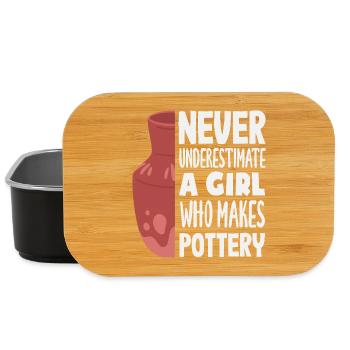 Ne sous-estimez jamais une fille qui sait faire de la poterie - Boîte à goûter - noir - Devant