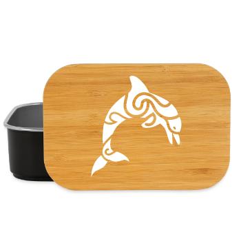 Tribal Dolphin – Tattoo & Sea Freedom - Lunch Box - black - Front