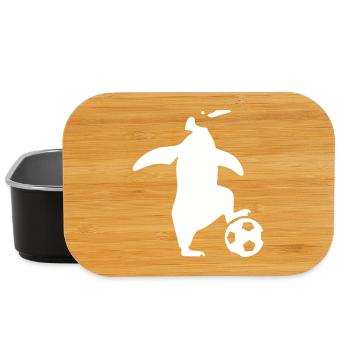 Minimalist Penguin Soccer Player Team Sport - Lunch Box - black - Front