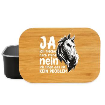 Horse Saying with Horse Head Statement Hobby - Lunch Box - black - Front