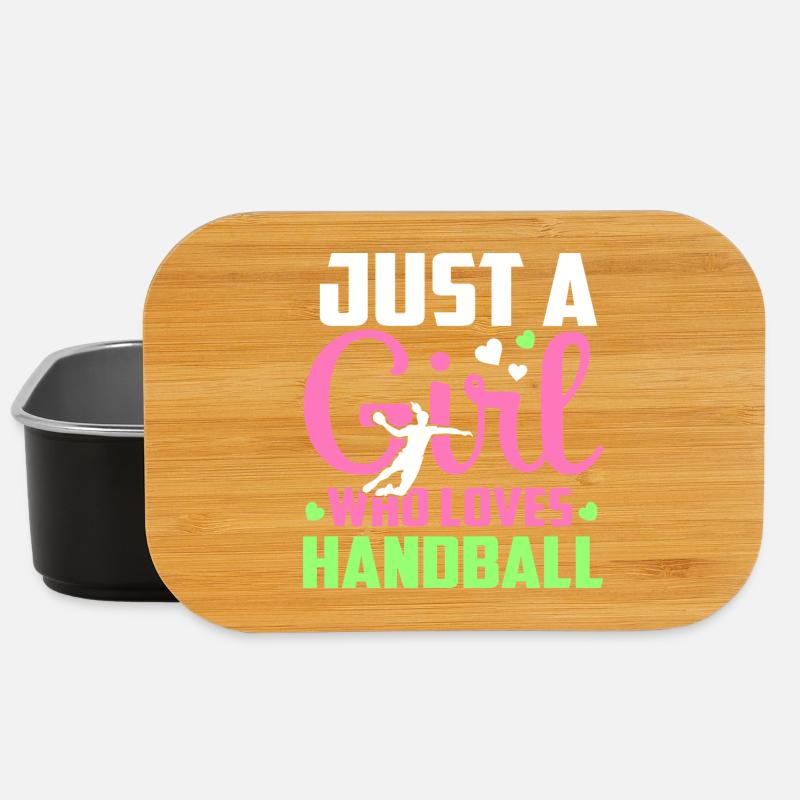 einfach ein Mädchen, das Handball liebt - Lunch Box - Schwarz