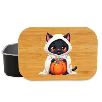 Halloween Cat with Halloween Pumpkin - Lunch Box - black - Front