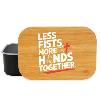 Less Fists More Hands Together Prayer - Lunch Box - black - Front