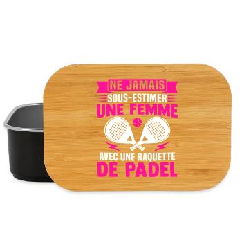 une femme avec une raquette de tennis - Boîte à goûter - noir - Devant