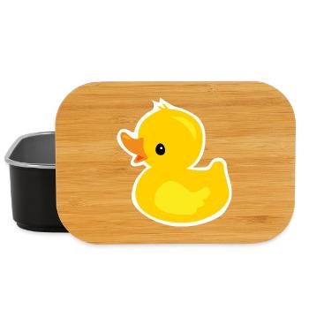 Cute duckling as rubber duck - Lunch Box - black - Front