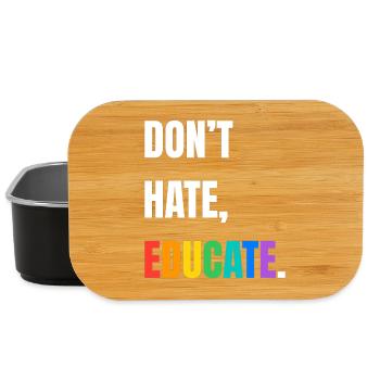 Dont Hate Educate Rainbow Font - Lunch Box - black - Front