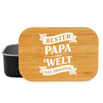 Best Dad in the World Gift Dad Gift Idea - Lunch Box - black - Front