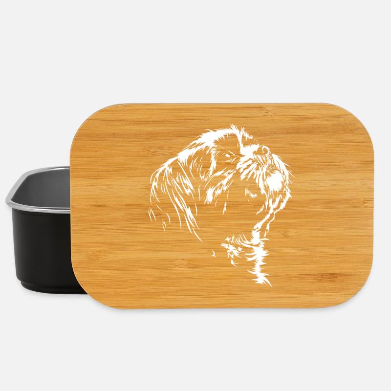Shih Tzu Silhouette Hunde Portrait Wilsigns - Lunch Box - Schwarz