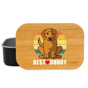 Golden Retriever Best Buddies Cute Puppy Dog Dad - Lunch Box - black - Front