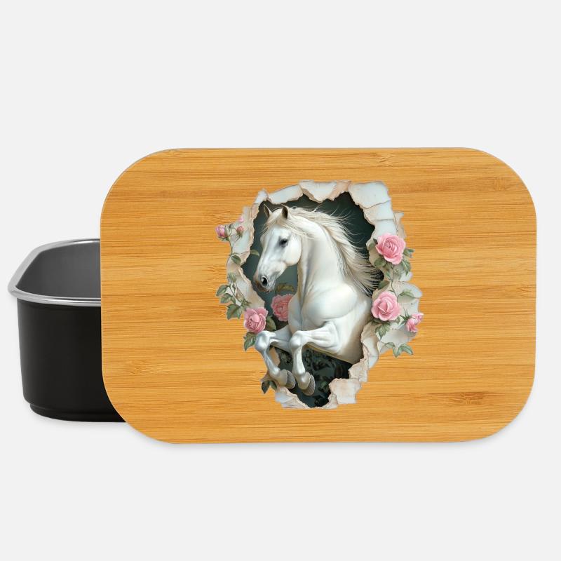 Pferd Vintage - Lunch Box - Schwarz