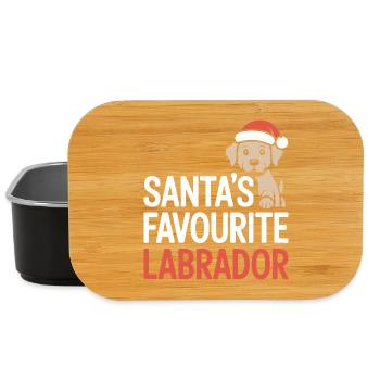 Santa’s Favourite Labrador Christmas Design - Lunch Box - black - Front