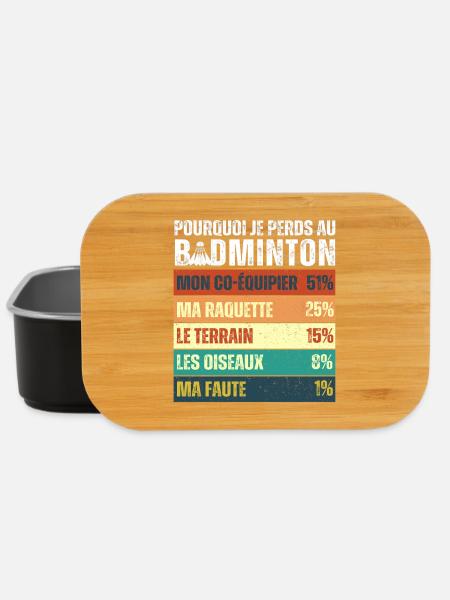 Pourquoi Je Perds Au Badminton Humour Vintage - Boîte à goûter - noir
