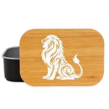 Tribal Lion Silhouette - Boîte à goûter - noir - Devant