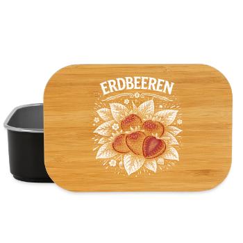 Erdbeeren Kontrast Illustration - Lunch Box - Schwarz - Vorne