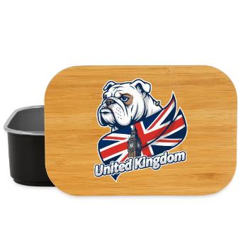Bulldog with UK flag and Big Ben - Lunch Box - black - Front