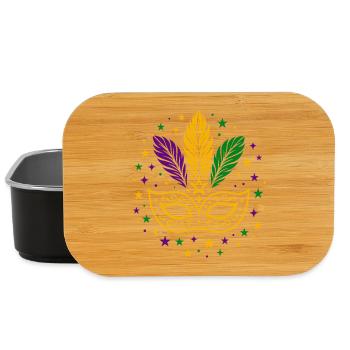 Carnival Mask with Feathers & Stars - Lunch Box - black - Front
