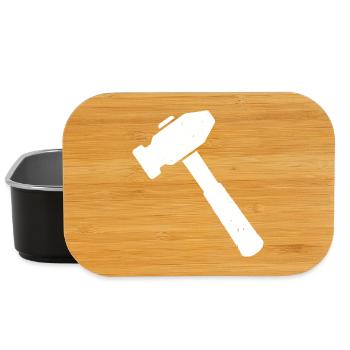 Hammer Tool Craft Icon Vector - Lunch Box - black - Front