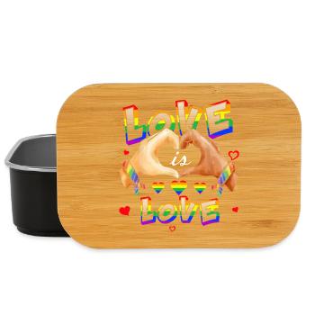 Love is Love Rainbow Hearts - Lunch Box - black - Front