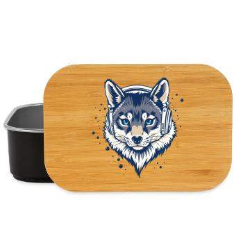 cool fox with headphones - Lunch Box - black - Front