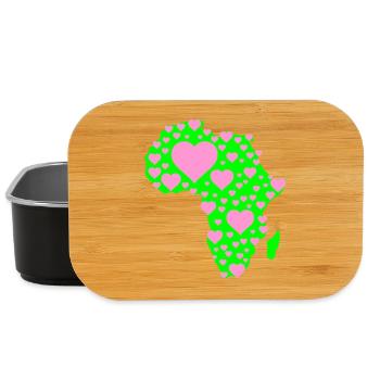 Africa Heart Pattern - Lunch Box - black - Front