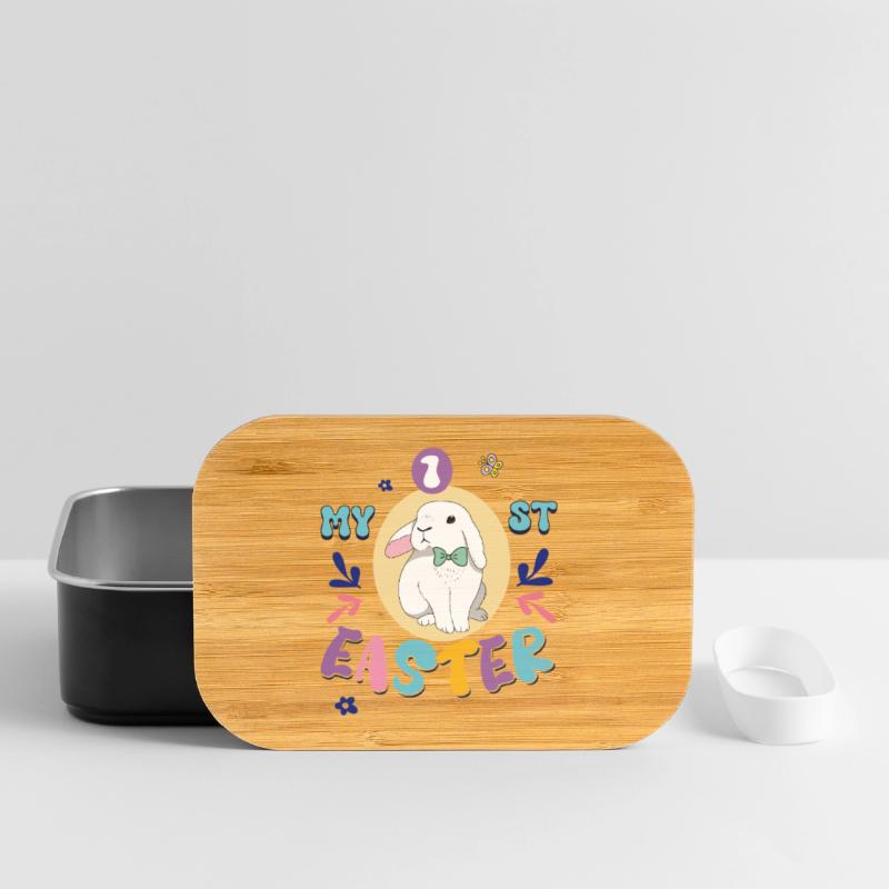 My first Easter, cute bunny with a bow Lunch Box