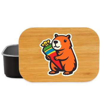 capybara einschulung - Lunch Box - Schwarz - Vorne
