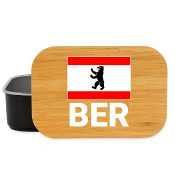 Drapeau de Berlin avec abréviation BER - Boîte à goûter - noir - Devant