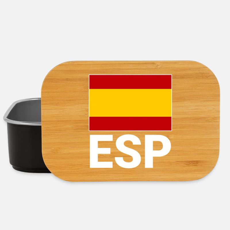 Sportliche Spanien Flagge mit ESP Abkürzung - Lunch Box - Schwarz