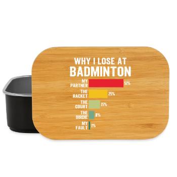 Warum ich im Badminton verliere - Lunch Box - Schwarz - Vorne
