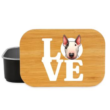 LOVE Bull Terrier Dog Dog Lover Funny - Lunch Box - black - Front