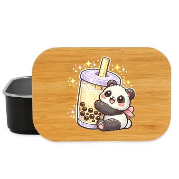 Motif câlin au thé bubble panda - Boîte à goûter - noir - Devant